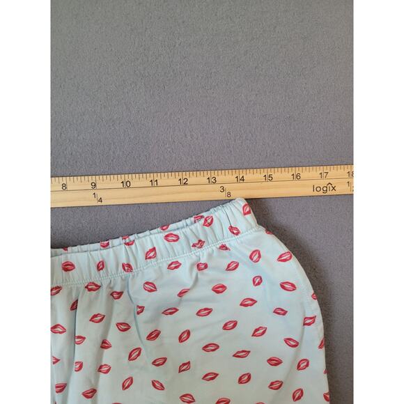 Kate Spade Blue Print Pajama Set Medium Shorts PJs Slumber Party EUC - Picture 7 of 11